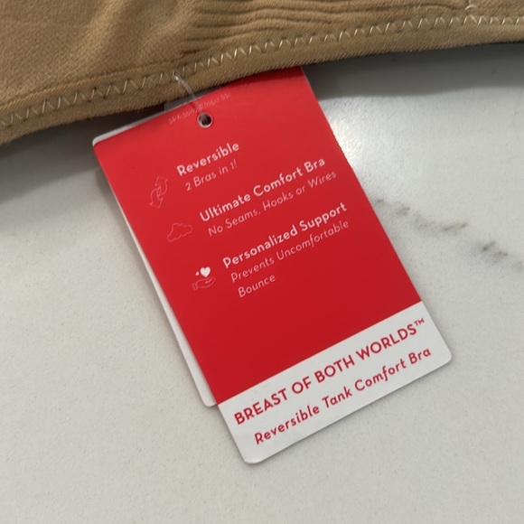 Spanx New With‎ Tags Reversible  Tank Comfort Bra. Tan/Grey Size S - Picture 2 of 7